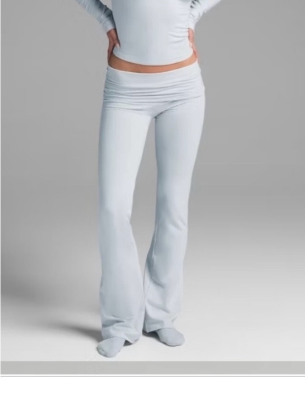 SKIMS Light Blue Fold-Over Waist Pants